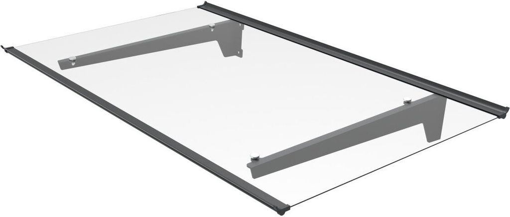 TrendLine Vordach Nizza Aluminum schwarz 140 x 90 cm Produktbild 