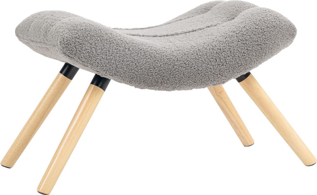 HOMCOM-Sitzhocker-Polyester, Schaumstoff-67L x 45B x 38H cm-Hellgrau