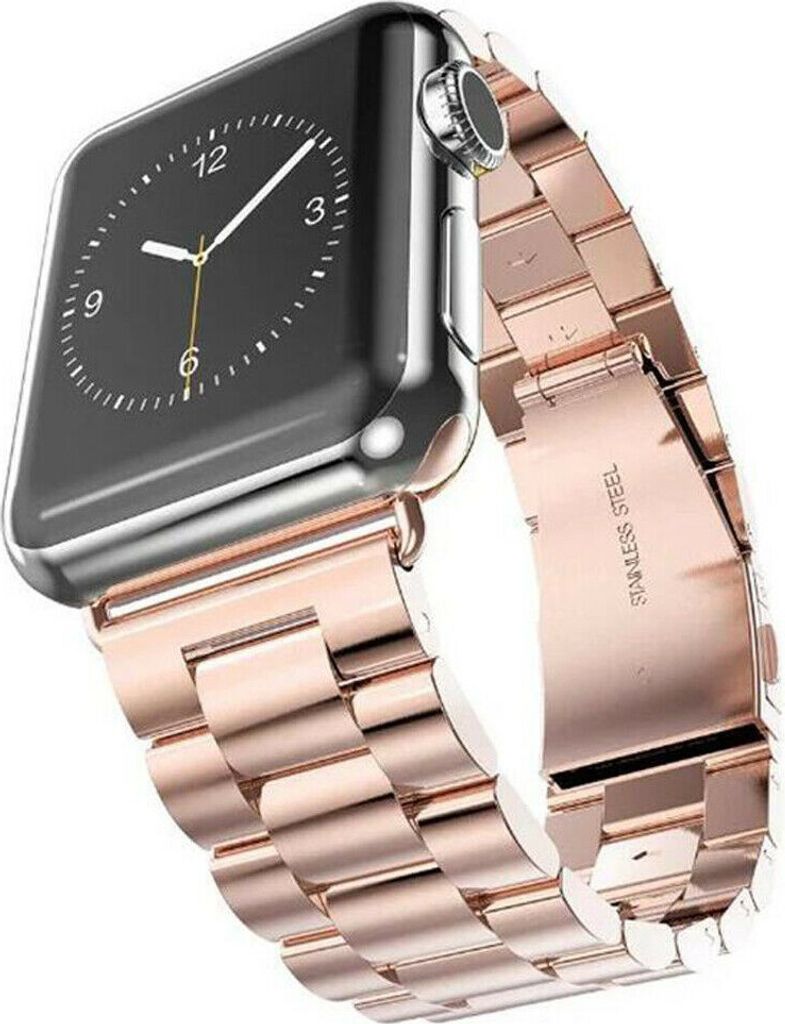 Strap-it Apple Watch 8 Stahlarmband (Roségold) Produktbild 