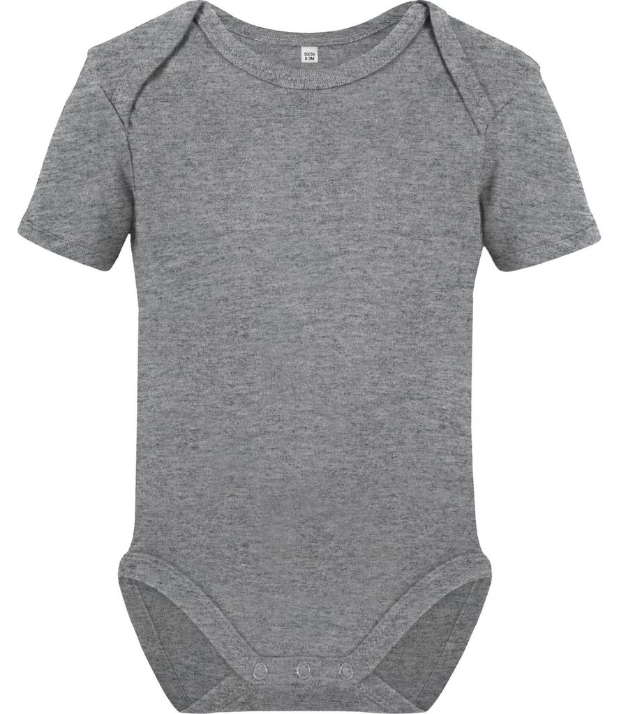 Link Kids Wear - "Rebel 01" Bodysuit für Baby, Baumwolle aus biologischem Anbau, kurzärmlig LT5020 (80) (Grau meliert)