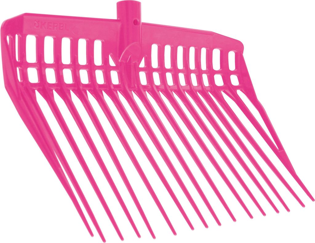 Kerbl Dunggabel EcoFork, Farbe Pink ohne Stiel, L x B 28 x 30 cm, mit 16 Zinken