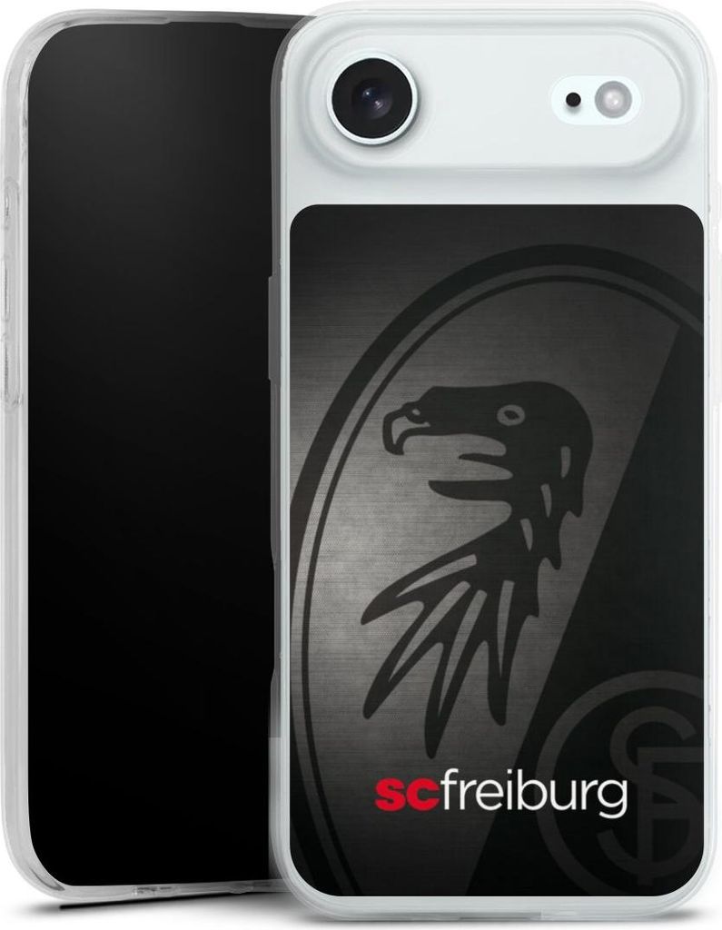 DeinDesign Slim Hülle für Apple iPhone Air Silikon Case Ultra Dünn Handyhülle Metallic Look Offizielles Lizenzprodukt SC Freiburg