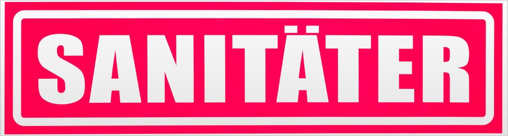 Kiwistar Sanitäter invertiert Magnetschild Schild magnetisch - 60cm Neonpink - Magnetfolie für Auto PKW Kfz