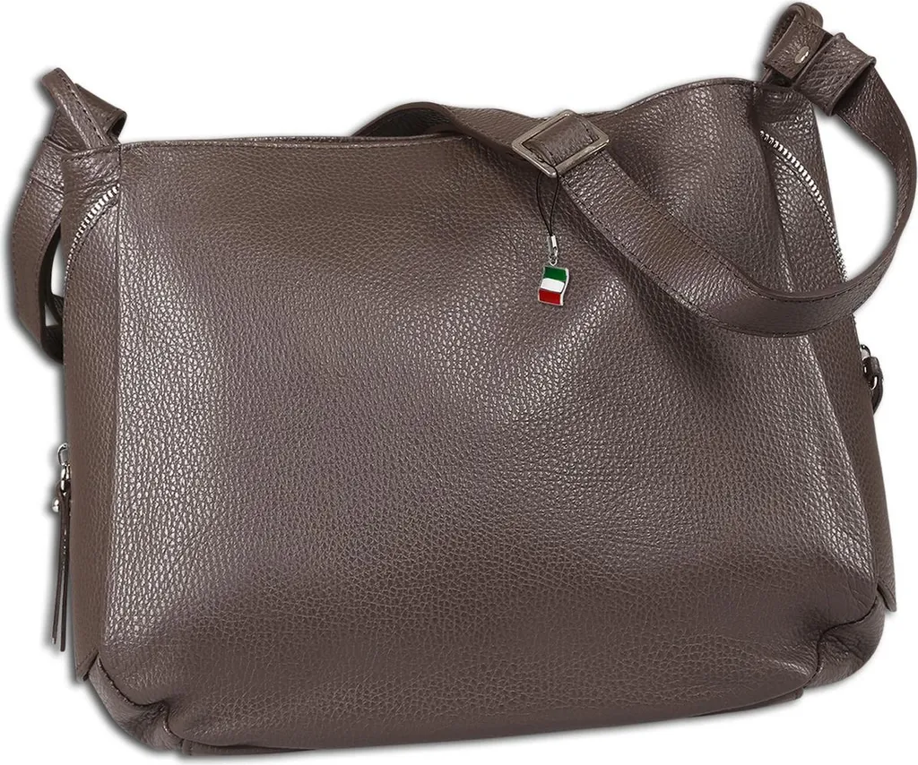 Sac à main bandoulière pour femme en cuir marron foncé chic Florence