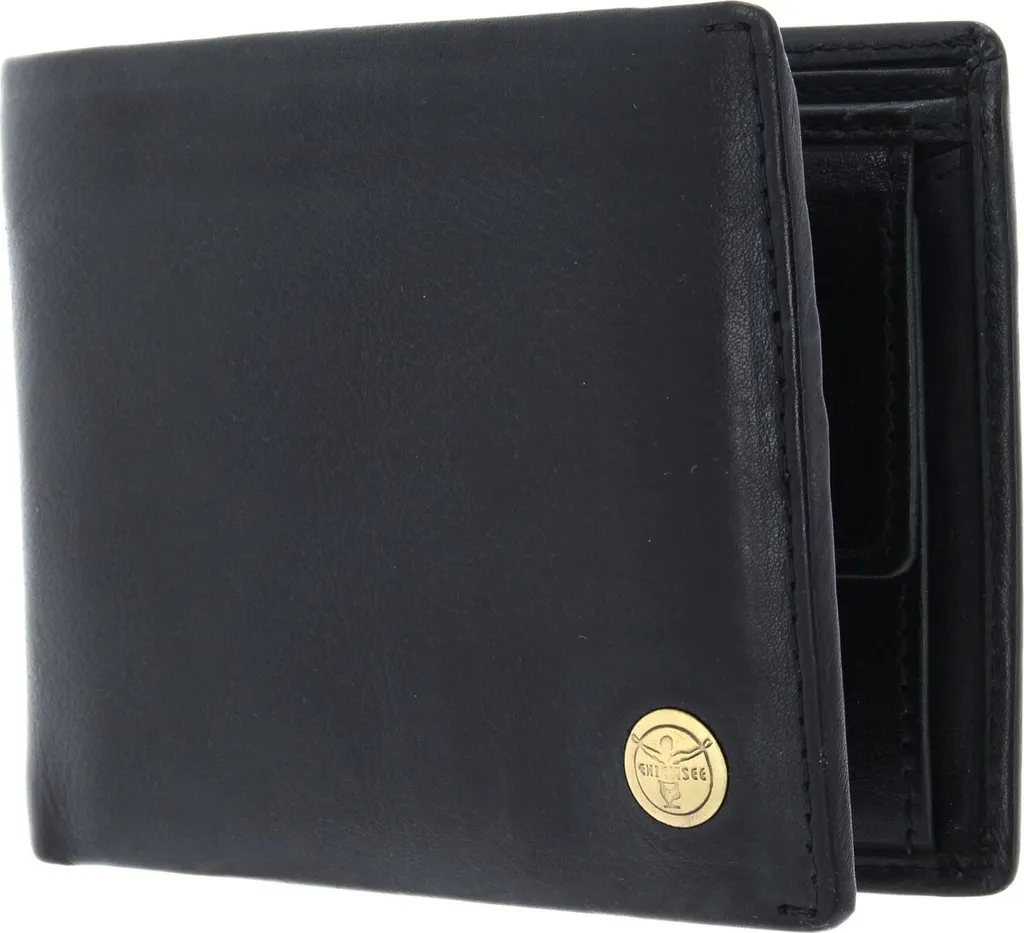 Petit Portefeuille Homme en Cuir Noir CHIEMSEE - Portemonnaie Nashville Chic