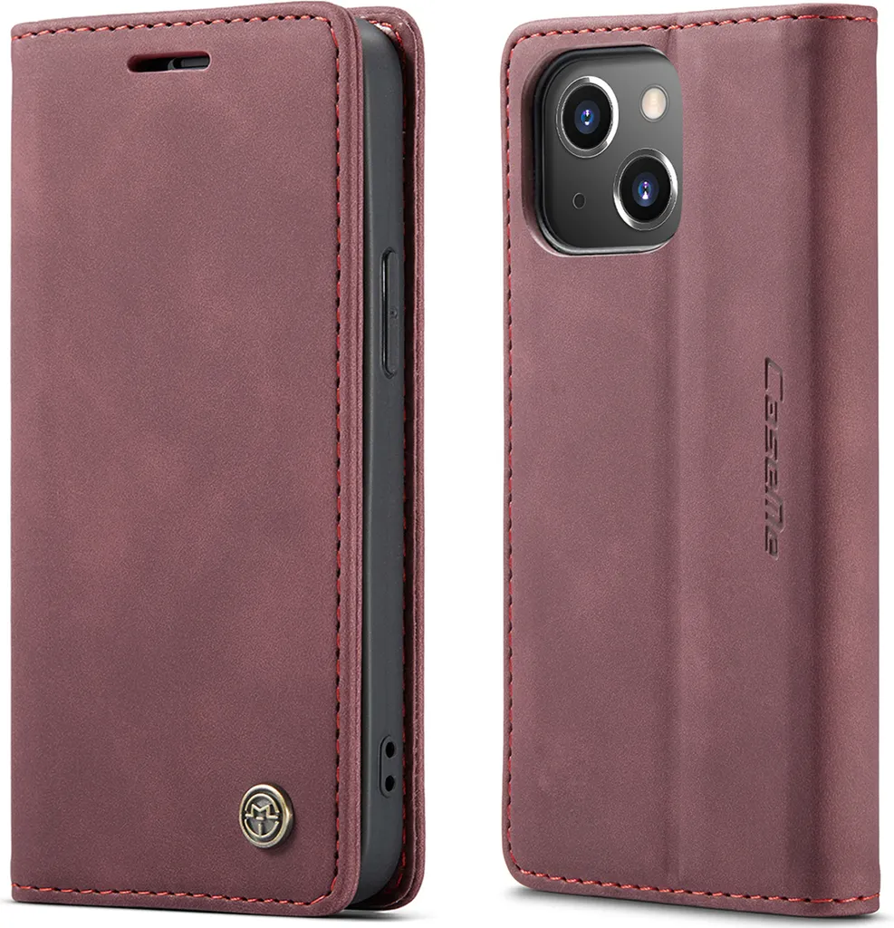 Cover iPhone 13 Robusta Rossa: Custodia Portafoglio Anti-Caduta