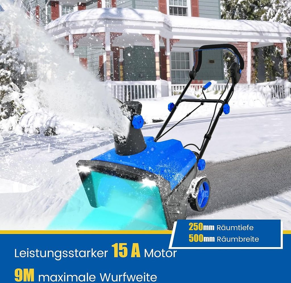 COSTWAY Elektro-Schneefräse mit LED-Leuchten & 15 A Motor, Produktbild 6