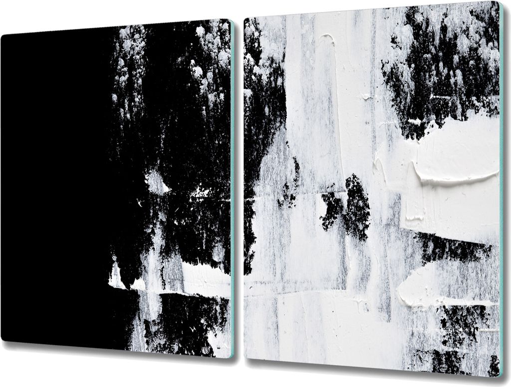 Coloray Hackbrett Kochplattenabdeckung Herdabdeckplatte 2x40x52 cm Schneidebrett Küchenbrett - schwarz