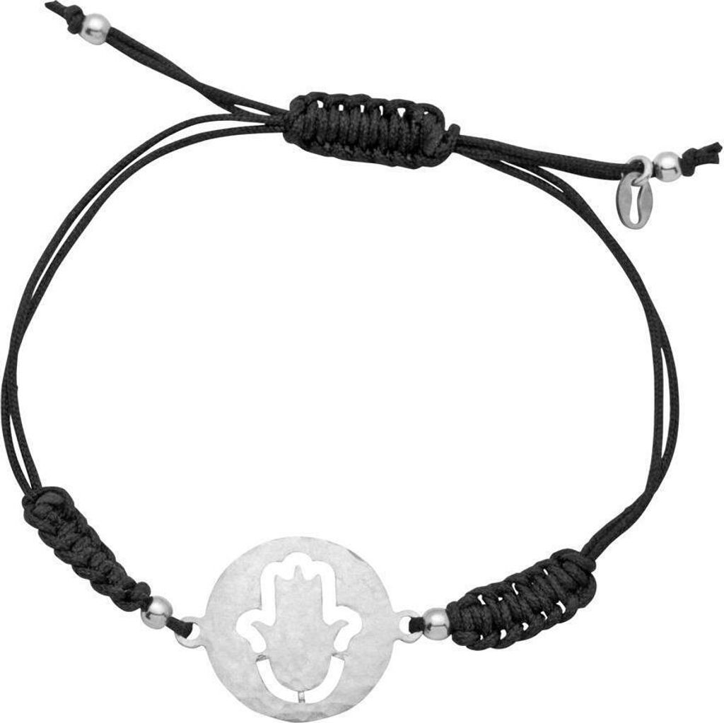 Unique Textilarmband mit Silberelement und Schnürverschluss TXB0080