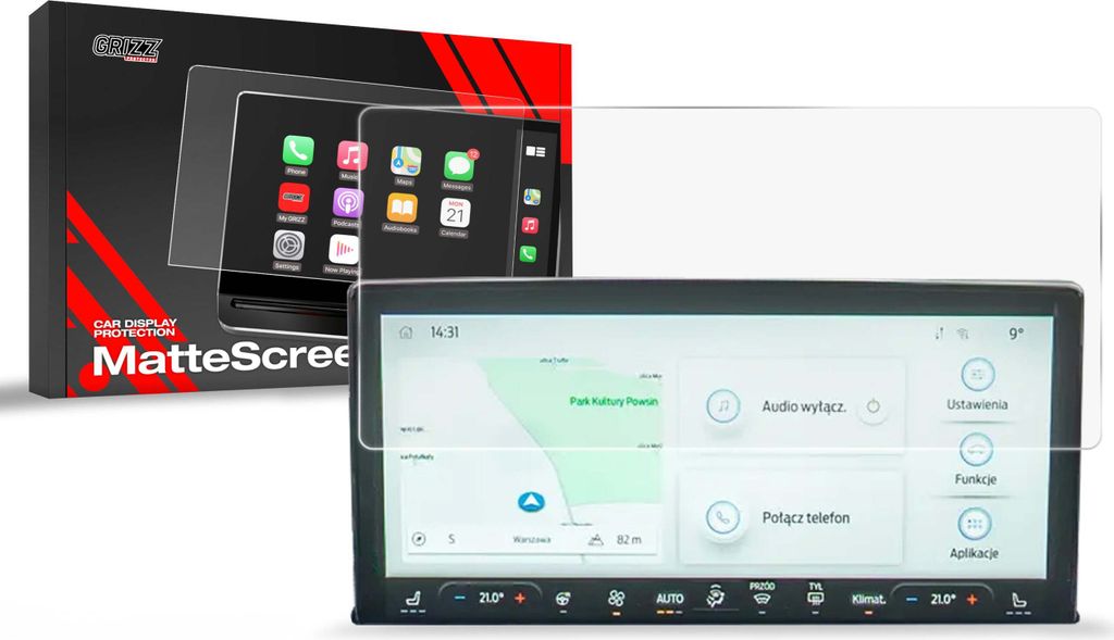 Matte Autodisplayfolie für Ford Kuga FL 13" (2024-2025), Grizz Protector
