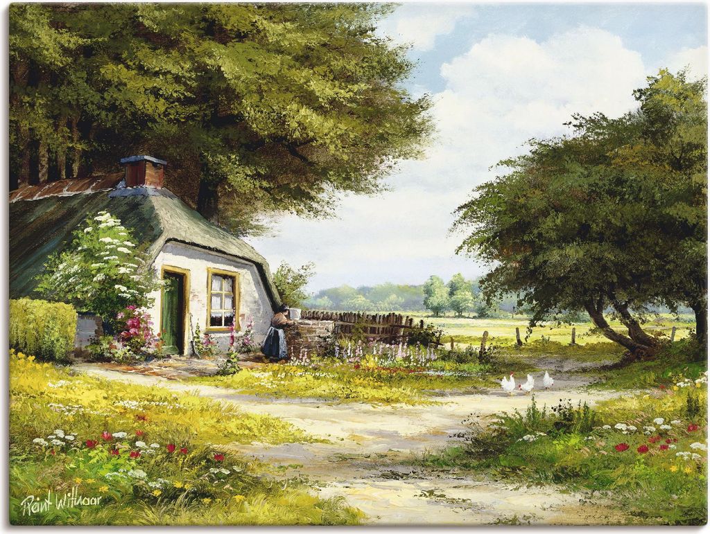 ARTland Leinwandbild Bauernhaus Größe: 40x30 cm