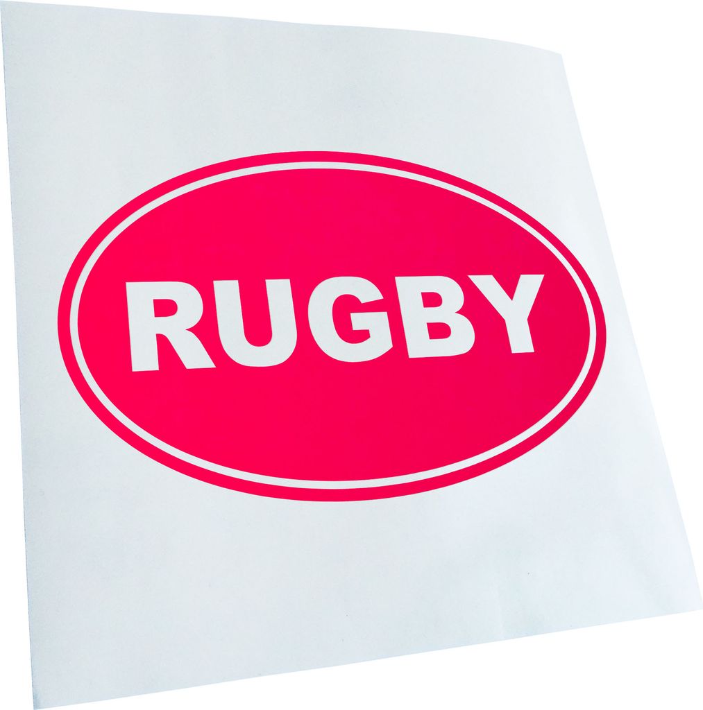 Kiwistar - Autoaufkleber - neonpink - 30 x 18 cm - Rugby - Heckscheibenaufkleber - Aufkleber für Auto Kfz Fahrrad, LKW, Truck Mofa