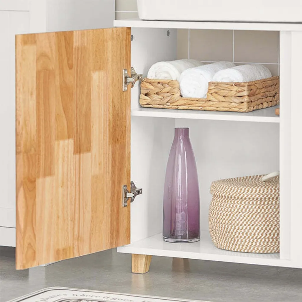 Cachez votre siphon avec ce meuble sous-vasque robuste 60x60cm Rootz