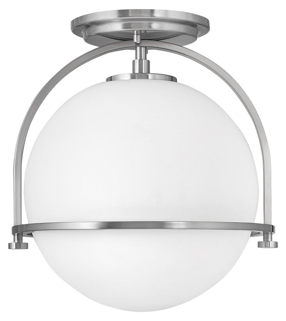 Elstead Somerset Deckenleuchte E27 Nickel gebürstet Opal Produktbild 