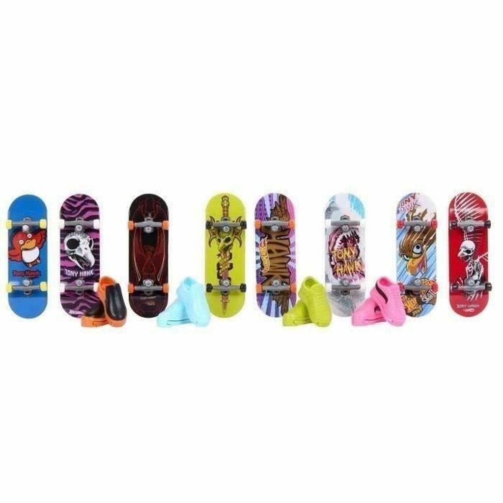 Hot Wheels Action Skate Bundle mit 8 Packs mit von Tony Hawk inspirierten Fingerboards und Schuhen, 5 Jahr(e), Kunststoff