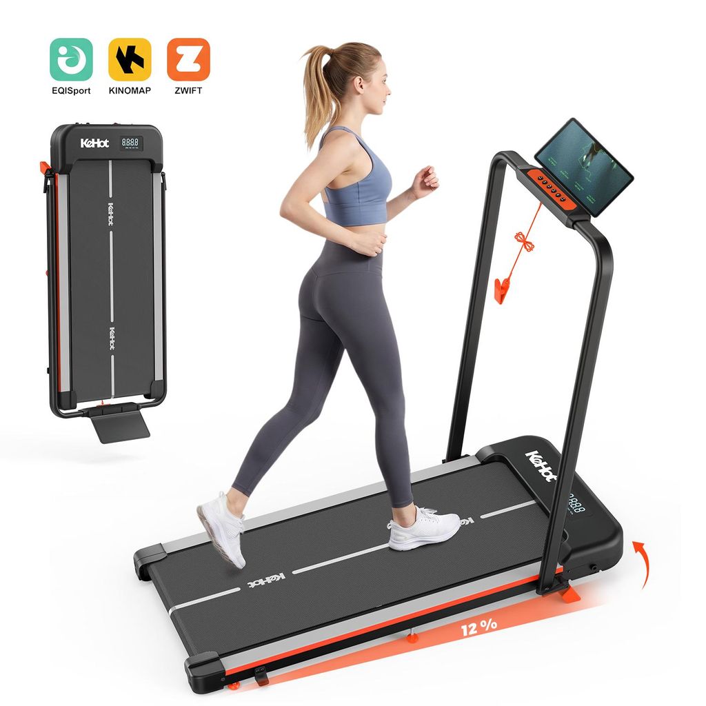 Laufband klappbar 4-in-1 mit 12% Steigung,  1–12 km/h, bis Produktbild 