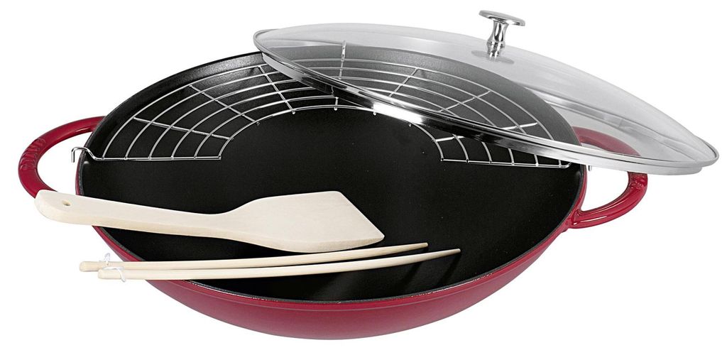 Staub Wok, Rund, Wok-/Bratpfanne, Kirsche (Frucht), 5,7 l, Produktbild 