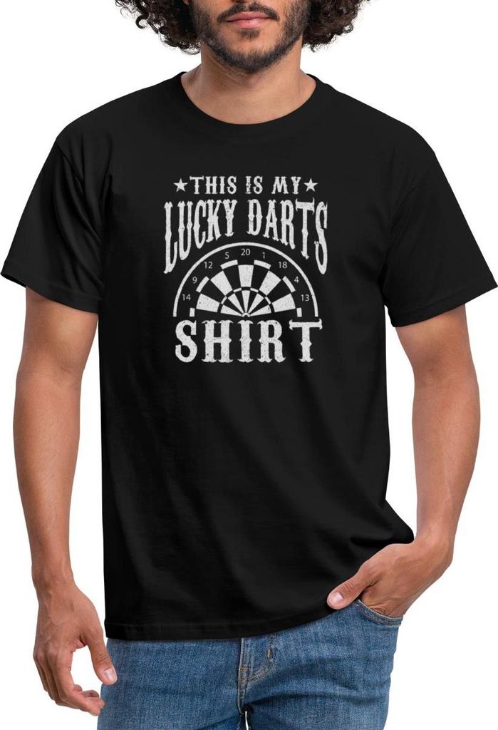 Spreadshirt This Is My Lucky Darts Shirt Fun Style Männer T-Shirt, 3XL, Schwarz