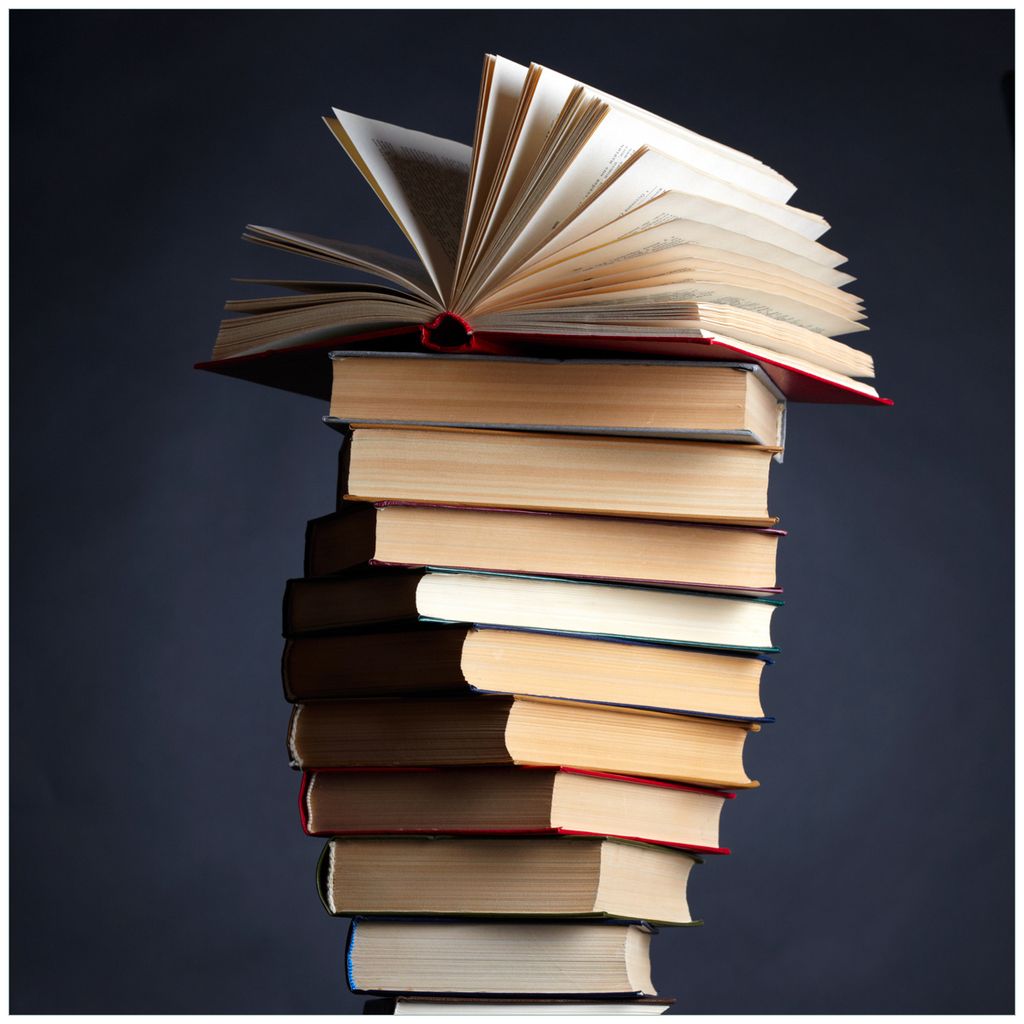 Wallario Möbeldesign / Aufkleber, geeignet für Ikea Lack Tisch - Bücherstapel in 55 x 55 cm