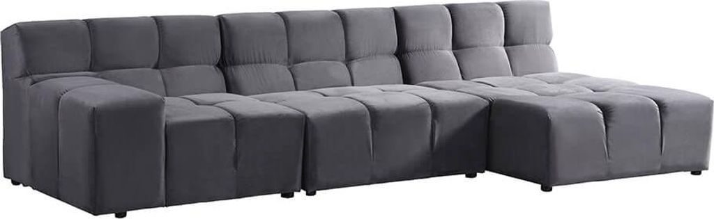 HOME DELUXE Modulares Sofa ORLENA - XL Rechts Anthrazit |Ecksofa, Samtstoff, Samtsofa, Modulsofa