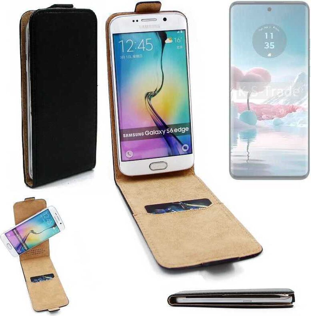 K-S-Trade Schutzhülle Handyhülle kompatibel mit Motorola Edge 40 Neo Flipstyle 360° Smartphone Tasche, schwarz, Case Flip cover