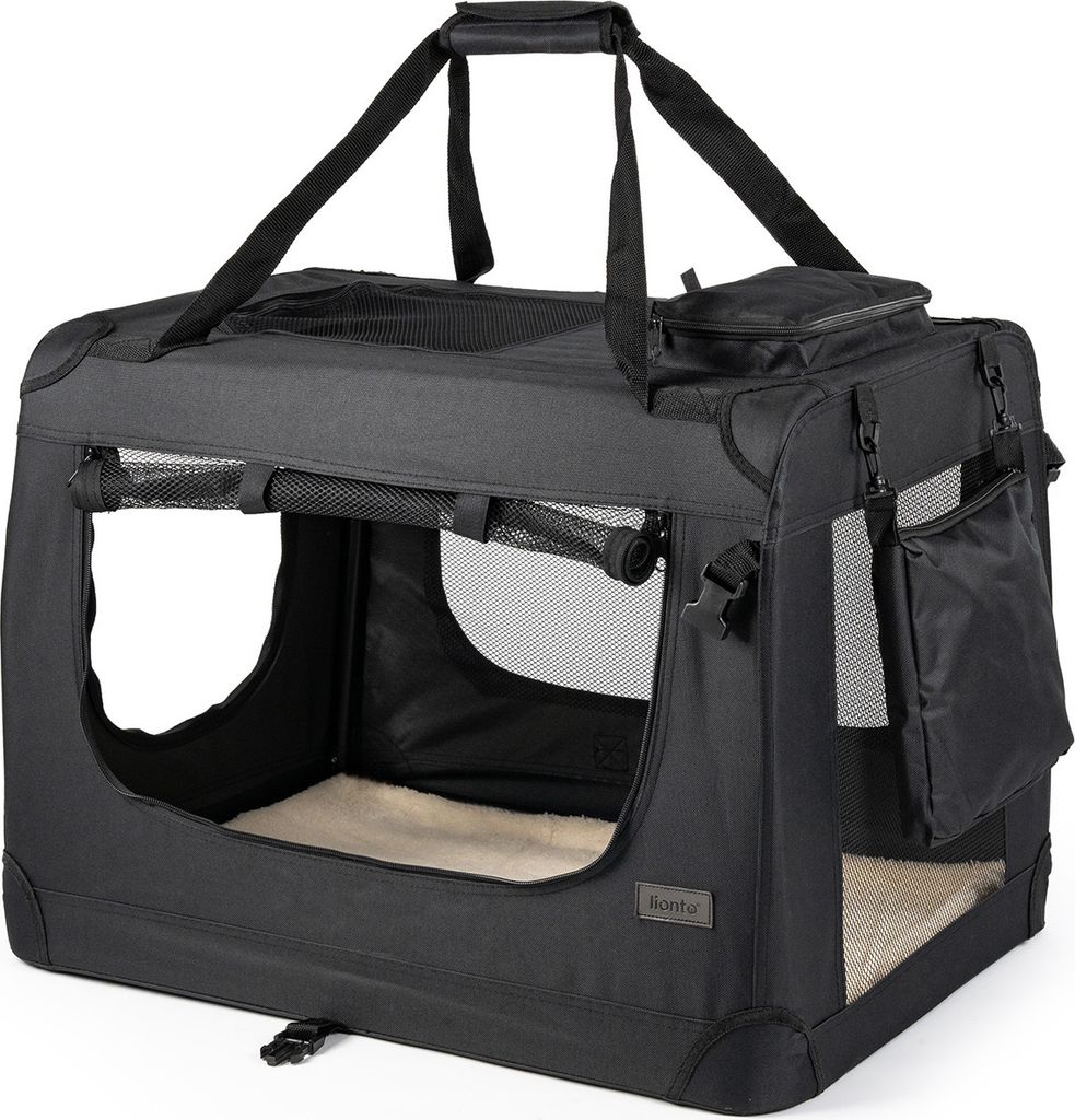lionto Hundetransportbox Hundetasche Hundebox faltbare Produktbild 1