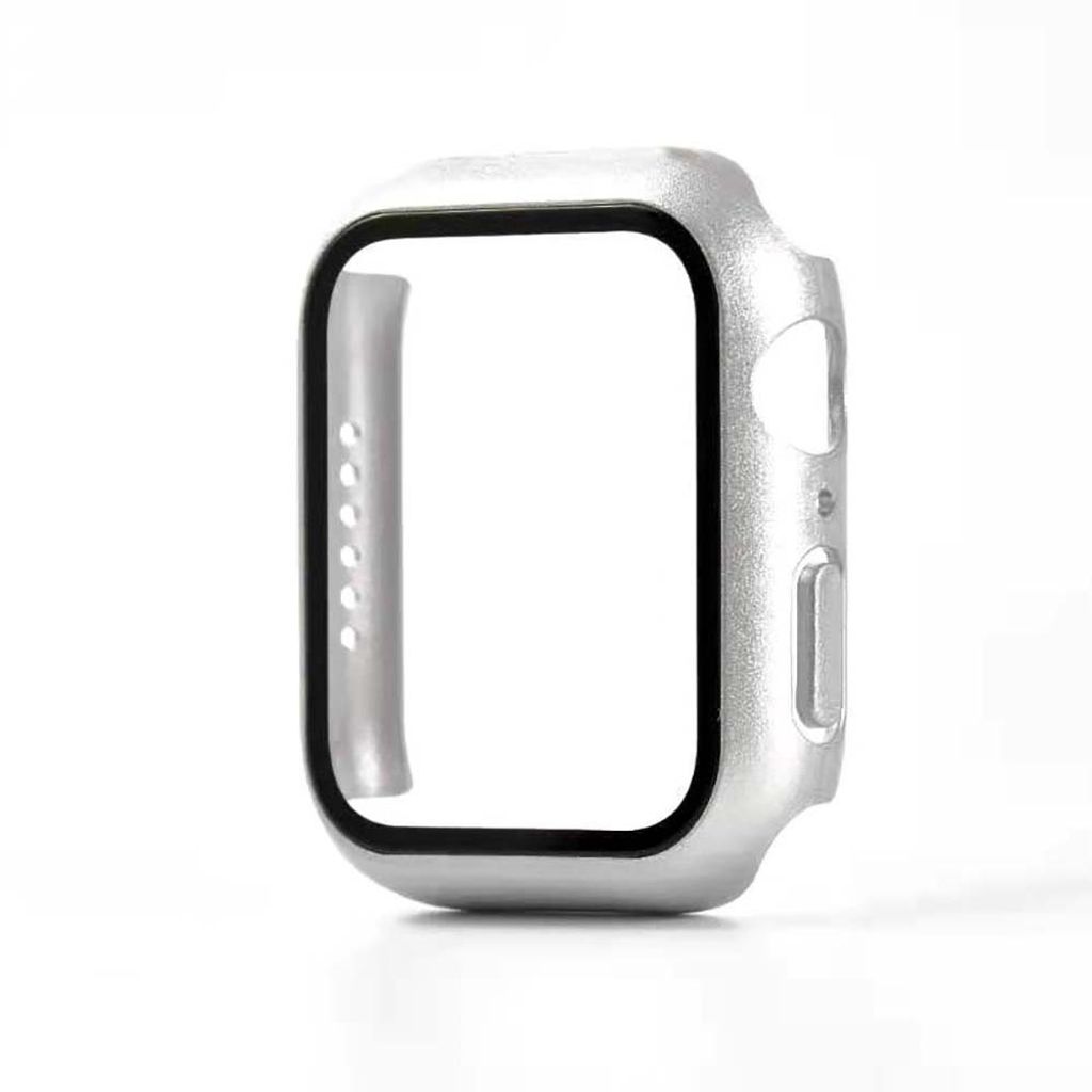 Smartphonica Gehäuse mit Glasbildschirmschutz für Apple Watch 40mm - Silber