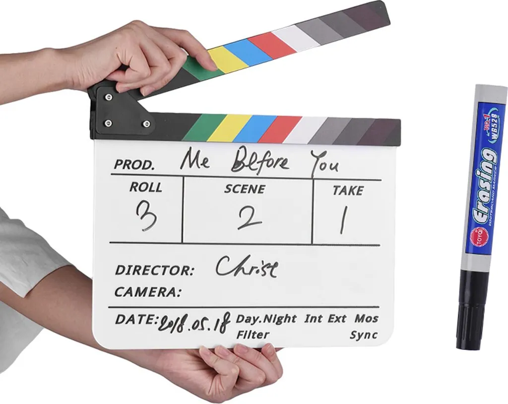 Clap Cinéma Effaçable Facilement - Synchronisation Vidéo Pro sans Traces - 7