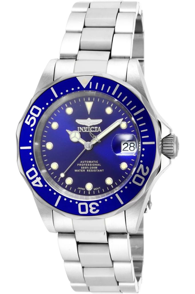 Invicta Pro Diver 17040 Herren uhr - Wasserdicht - Analog - Automatikuhr - Edelstahl mit blauen zifferblat - 40mm