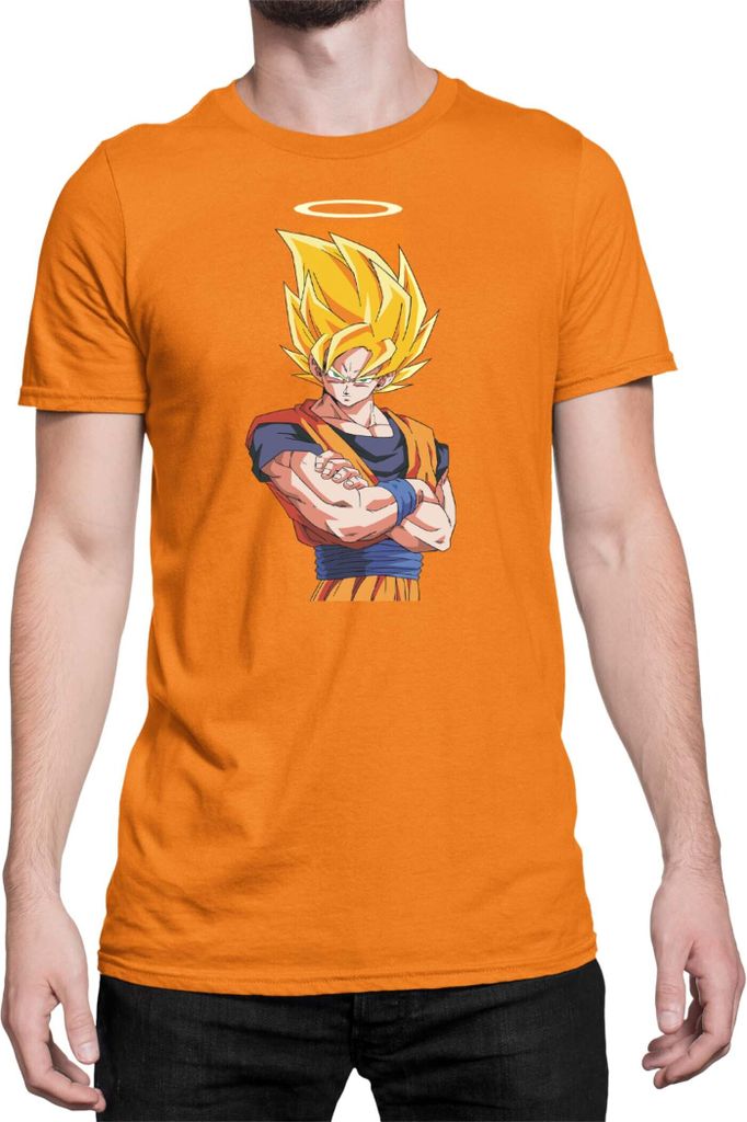 Herren T-Shirt Dragon Anime Manga Ball Z Goku 31, Man M / Orange