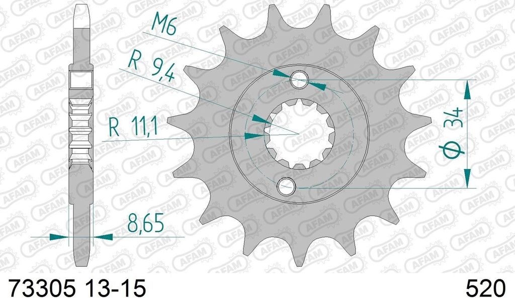 AFAM Standard Stahlritzel vorne 73305 - 520
