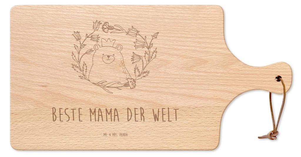 Mr. & Mrs. Panda Holzbrett Bär Königin - Transparent - Geschenk, Mama, Mutter, Muttertag, holzschneidebrett, Mom, Teddy, Brett, Mutti, Schneidebr...