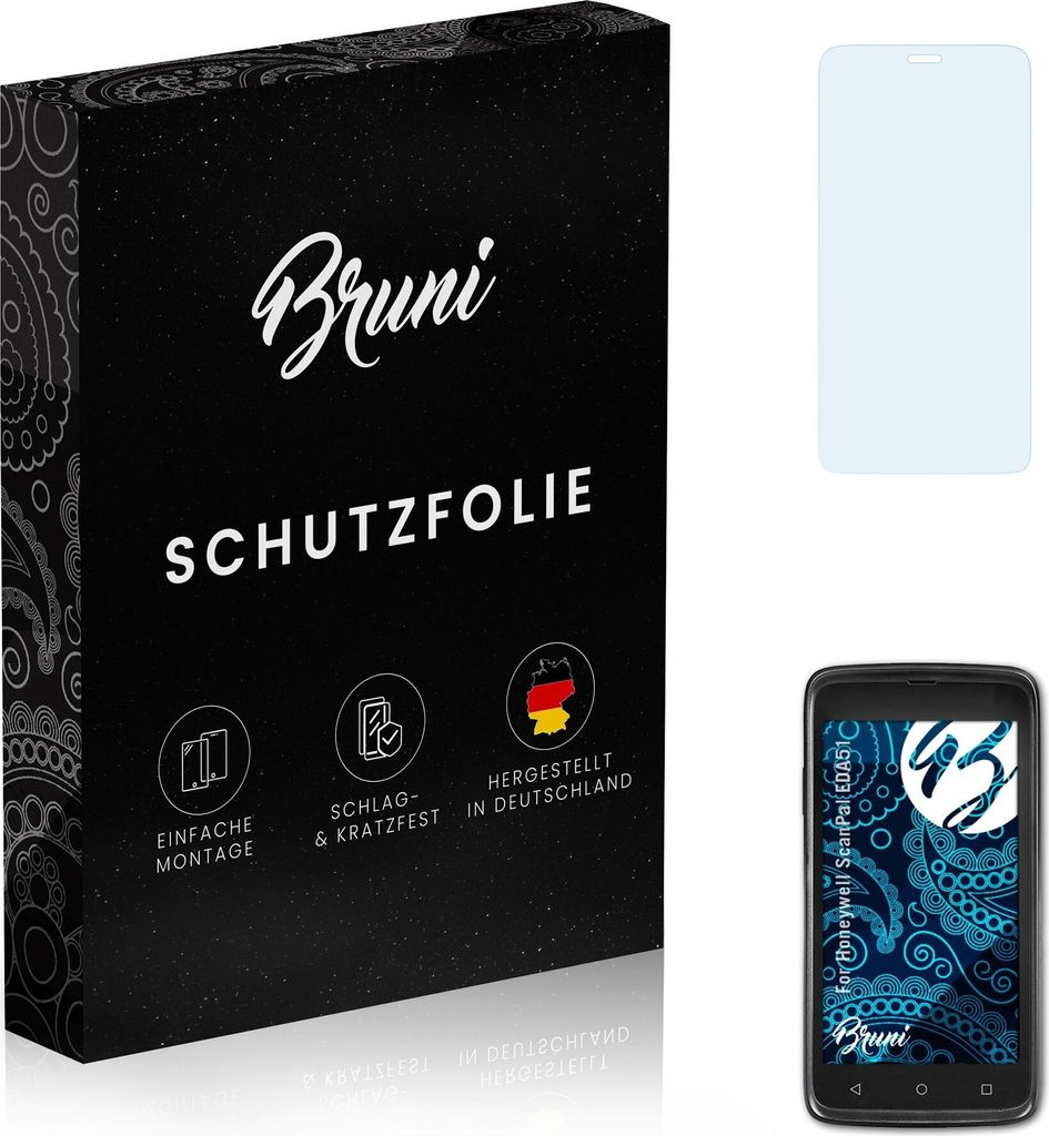 Bruni Basics-Clear 2x Schutzfolie kompatibel mit Honeywell ScanPal EDA51 Folie