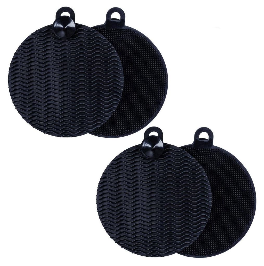 Spugne in silicone, rotonde, 4 pezzi, nero Immagine del prodotto 