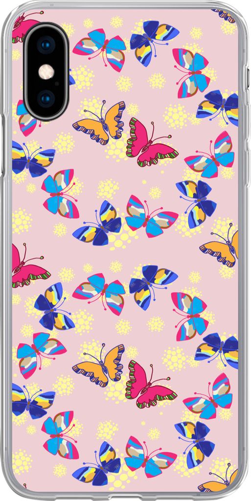 MuchoWow Handyhülle Schutzhülle Hülle für Telefoonhoesje iPhone X Mädchen - Schmetterling - Insekten - Muster - Mädchen - Kinder - Kinder S...