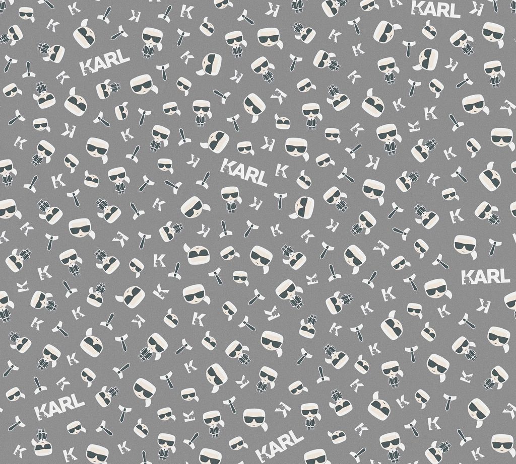 Karl Lagerfeld Wallpaper Designertapete Ikonik Luxustapete Vliestapete grau weiß schwarz 10,05 m x 0,53 m