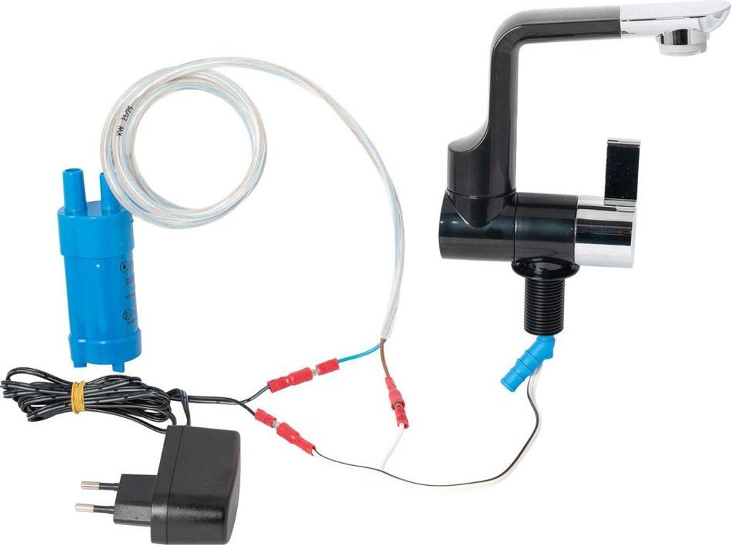 230V Arona čierny chróm kempingový automatický kohútik + Obrázok produktu 