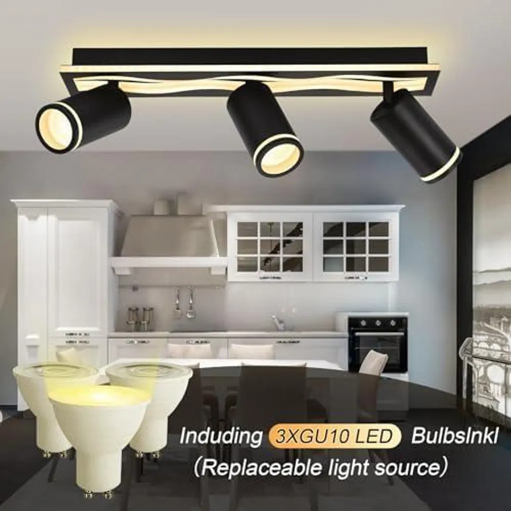 Plafonnier LED moderne orientable à éclairage chaud 3000K pour intérieur - 3