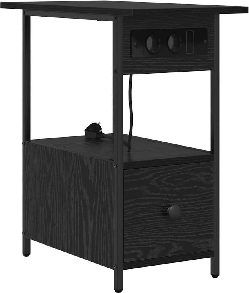 Nachttisch Schwarz Eichen-Optik 60 x 30 x 61 cm Holzwerkstoff