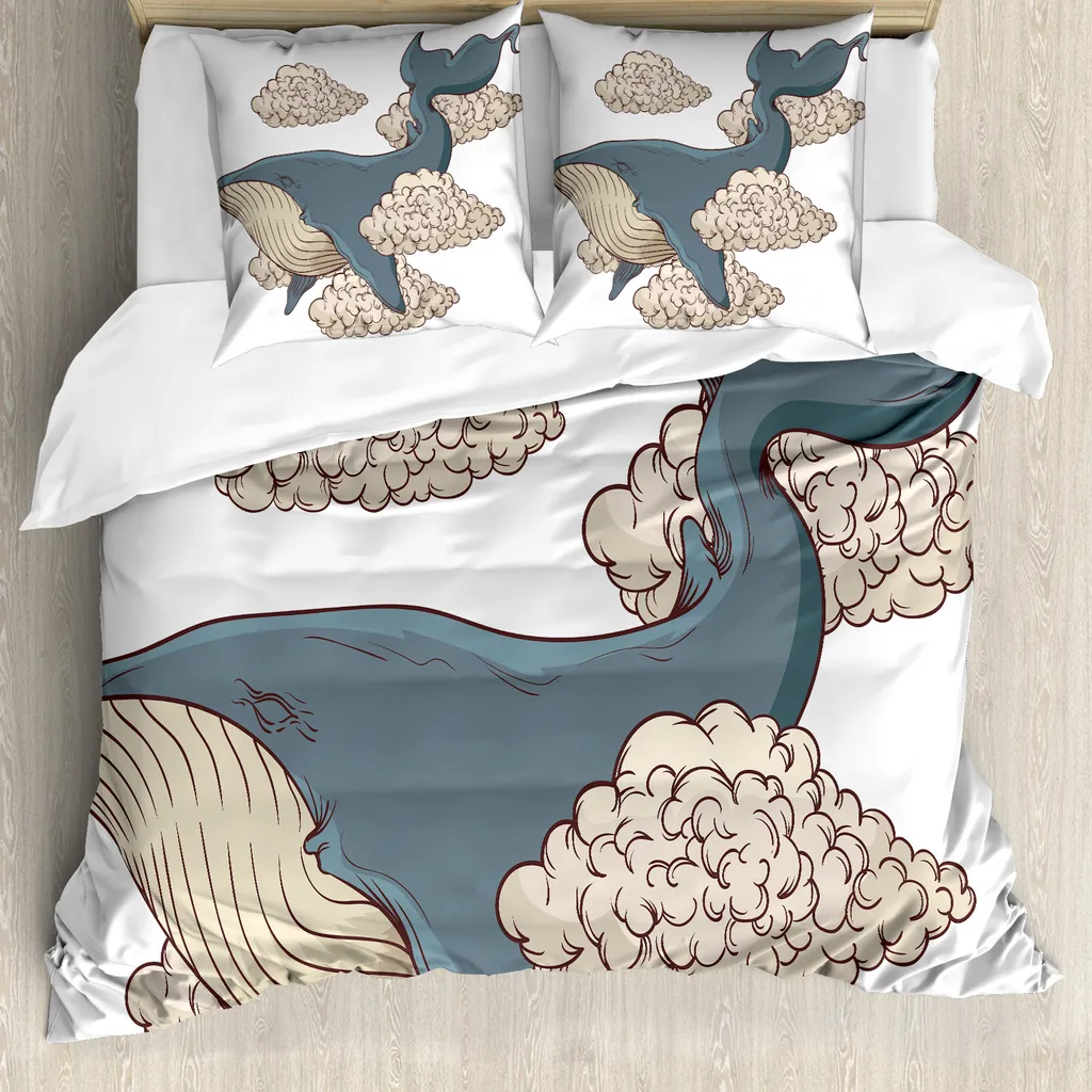Copripiumino Fantasia ABAKUHAUS Wal Cielo Nuvole Beige Blu