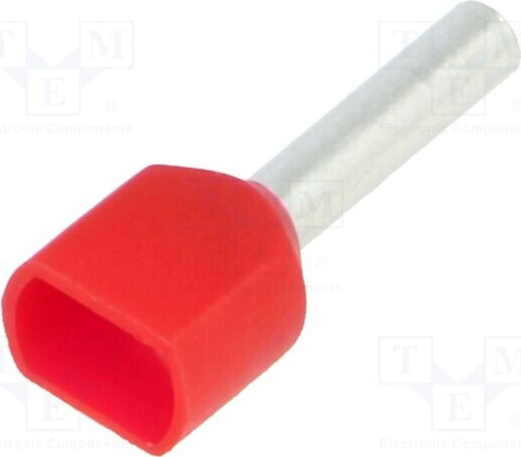 50x Kabelschuh: Hülse 10mm isoliert,doppelt Kupfer 1mm2 verzinnt BM 00655 Bootlace