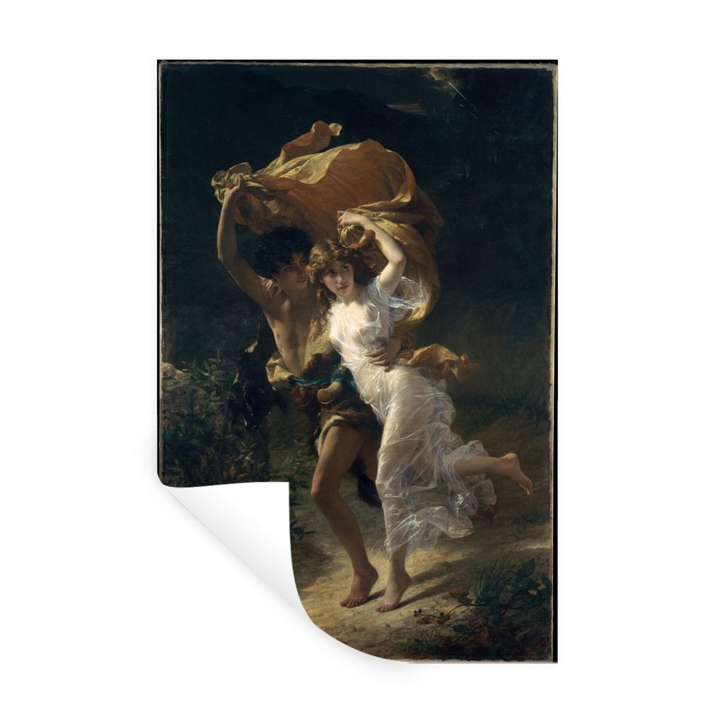 MuchoWow Wandtattoo Wandsticker Wandaufkleber Pierre-Auguste Cot - Gemälde - Der Sturm 20x30 cm Selbstklebend und Repositionierbar - Sticker - D...