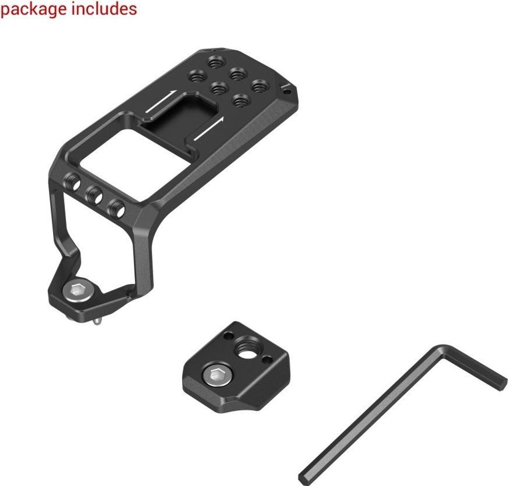 SmallRig MD3990, Obere Platte, Schwarz, Aluminium, Edelstahl, 3/8", China, 103 mm