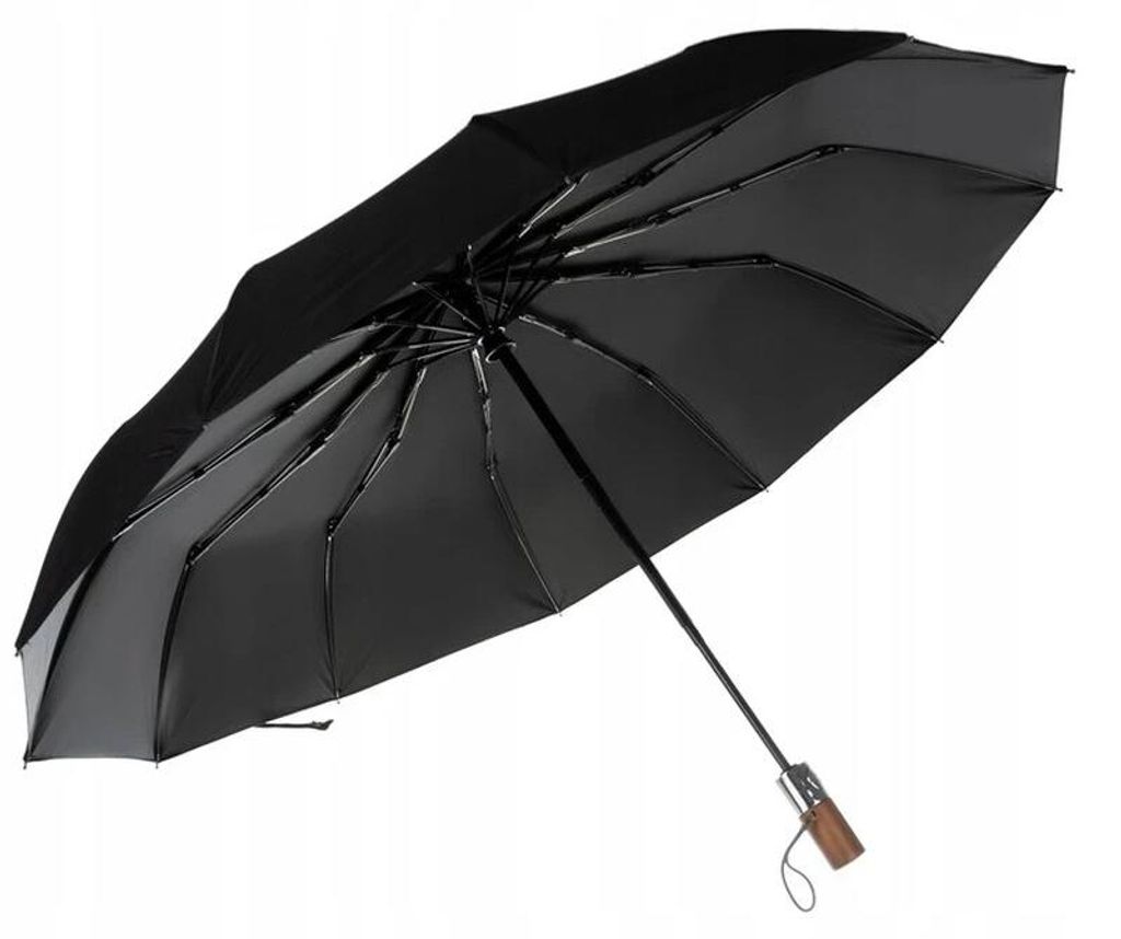 Malatec 19368 Opvouwbare paraplu 105 cm, houten handvat, Productafbeelding 