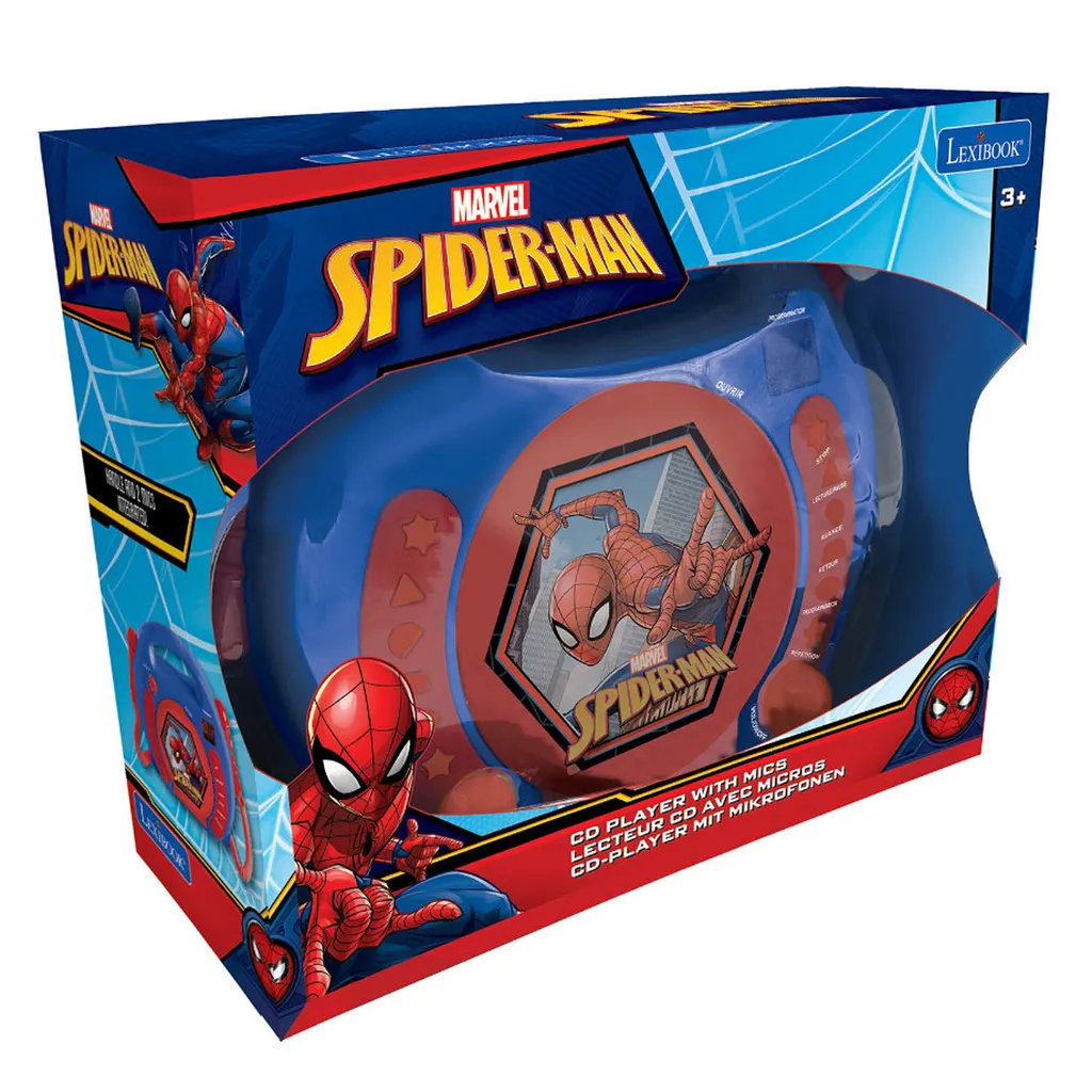Lecteur CD enfant Spider-Man incassable avec 2 micros pour duos karaoké
