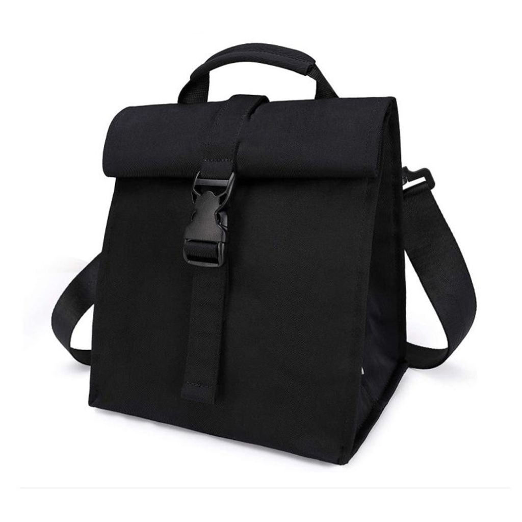 Kühltasche klein Große Lunchtasche 10L Rolltop Isoliertasche Picknicktasche Erweiterbare Kleine Kühltasche,Ausflug Lebensmitteltransport,schwarz