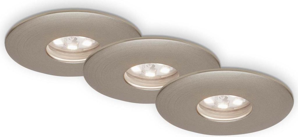 LED Einbauleuchten 3er Set IP44 1,8 W 3000K silber Produktbild 