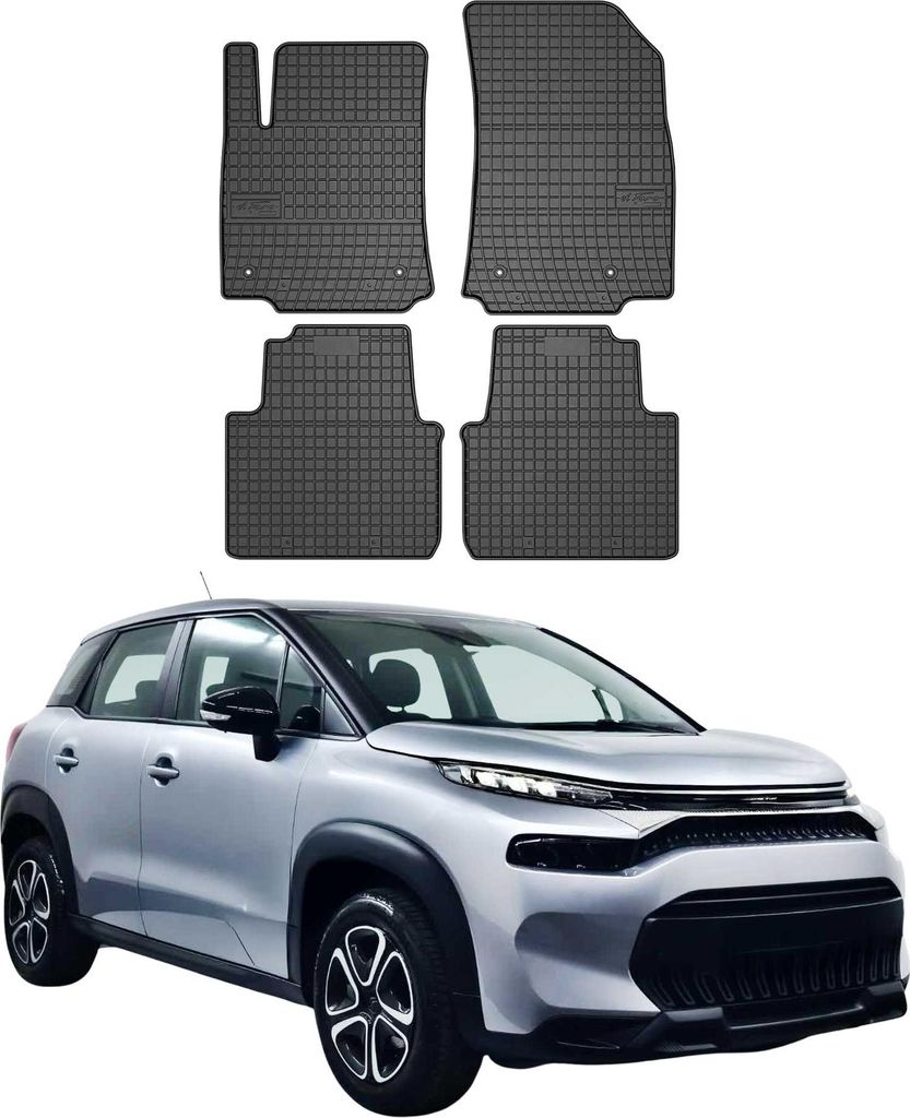 2018-2024 Citroen C3 Aircross tappetini in gomma nera 4 pz Immagine del prodotto 