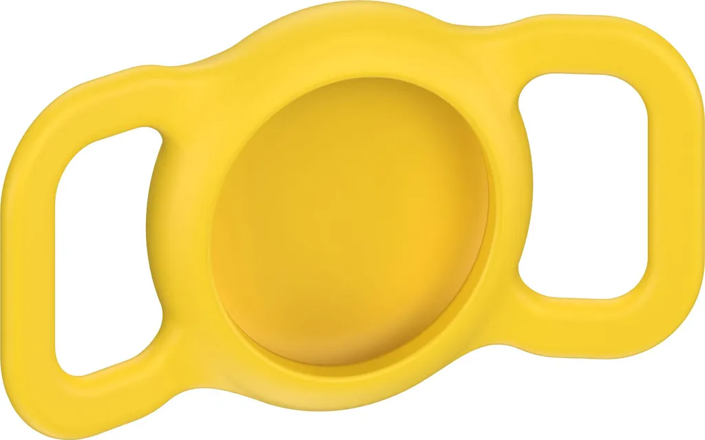 Ne Perdez Plus Votre Animal - Collier avec Support AirTag Jaune Fixe