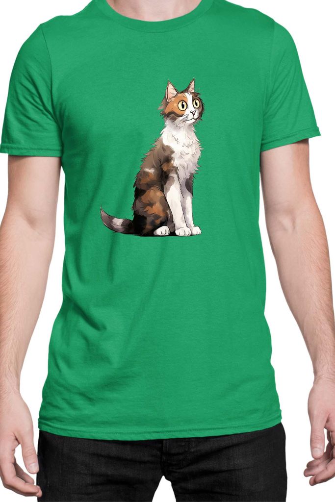 Herren T-Shirt Funny Cats Breeds Aegean Cat 007, Man L / Grün